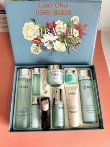 Bộ dưỡng cấp nước Ohui xanh Miracle Aqua Special Set siêu khuyến mãi